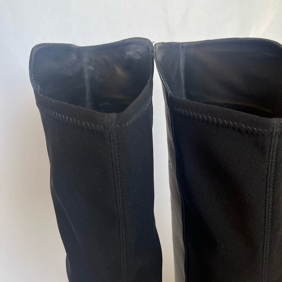Stuart Weizman Black Leather Knee High Boots Size 9 - Picture 7 of 10